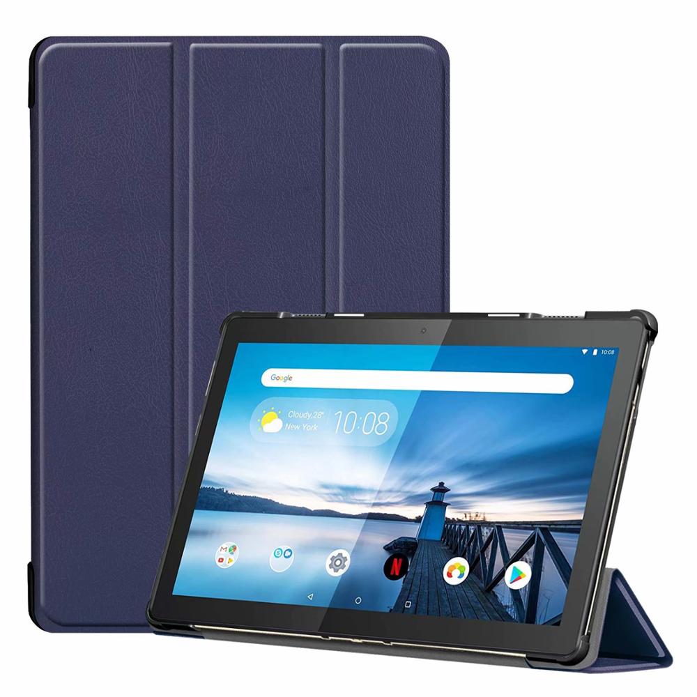 Slim Hard Case for Lenovo Tab M10 TB-X605F Release Tablet 3 Fold Magnetic Stand Cover for M10 X605 10.1 Inch: shen lan