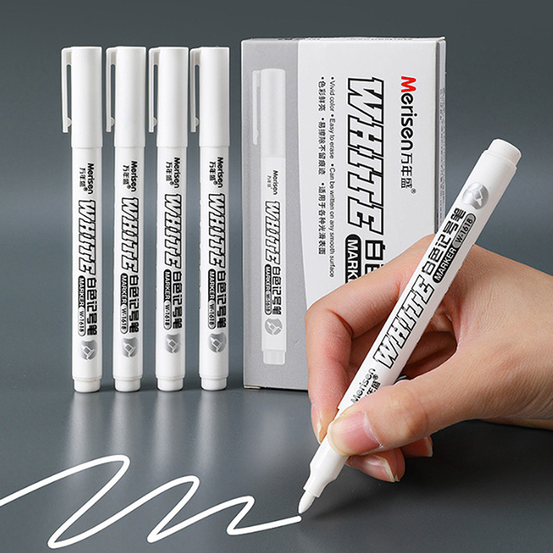 White Marker Pen Alcohol Paint Oily Waterproof Tire Painting Graffiti Pens Permanent Gel Pen for Fabric Wood Leather Marker 2MM