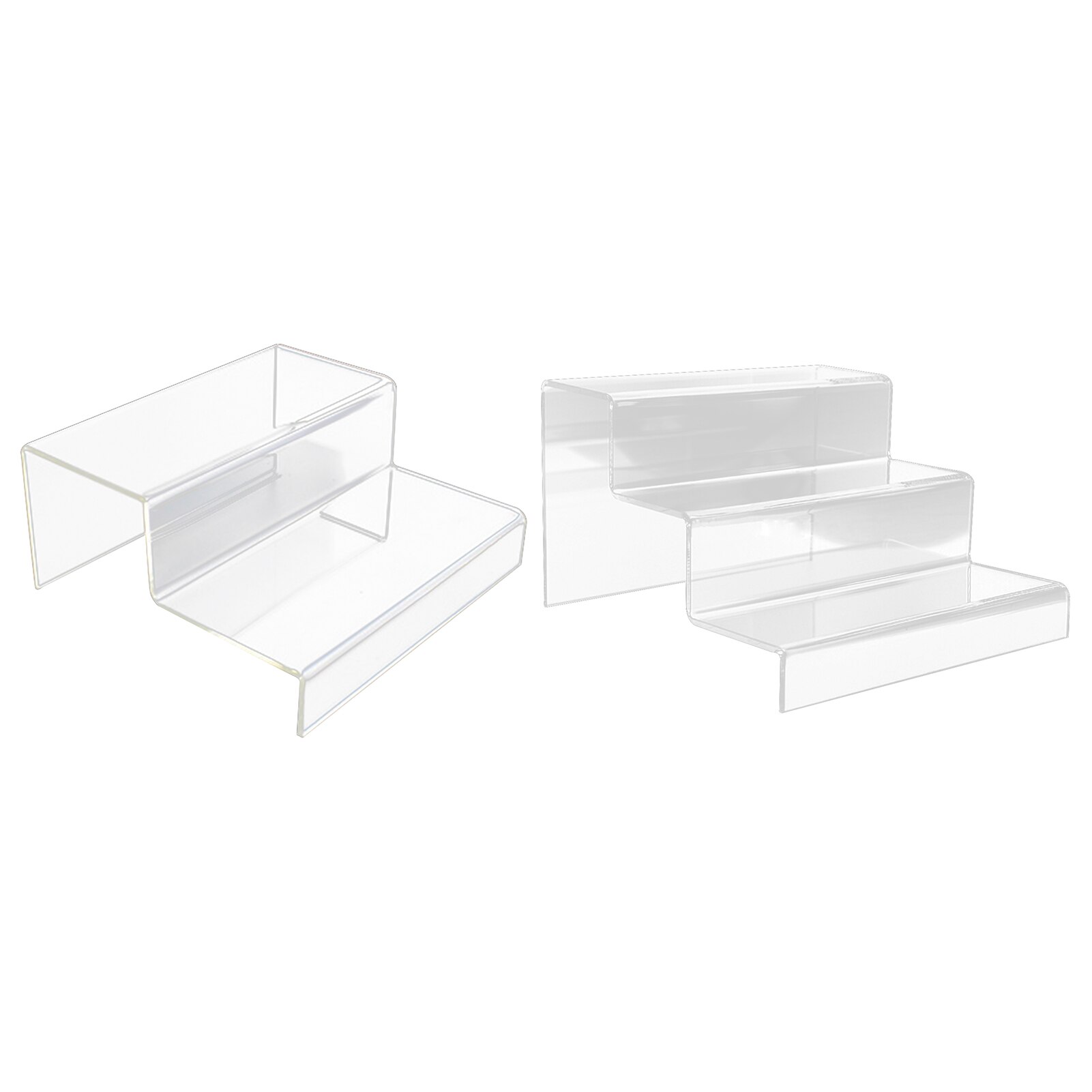 2/3 Layers Acrylic Ladder Display Stand Transparent Durable Shoes Showing Shelf Home Decoration Storage Stand