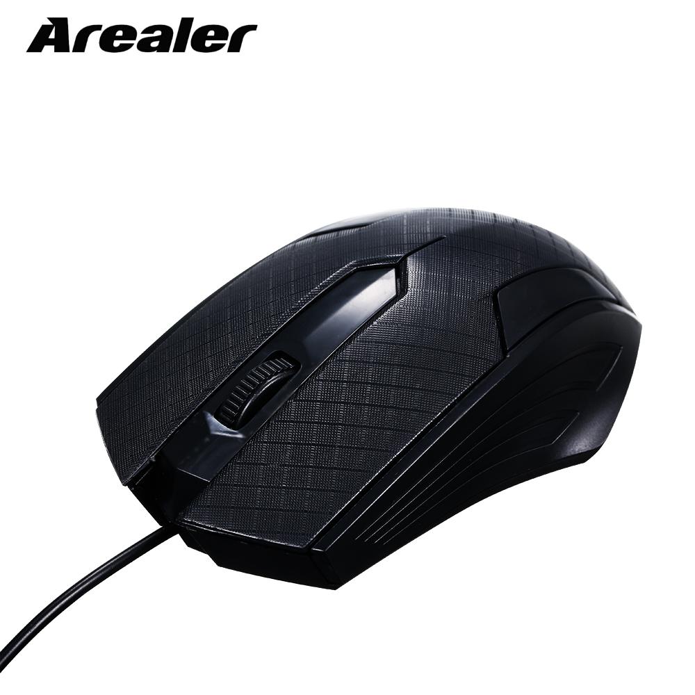 Arealer 1600 dpi Mouse 3-Button USB Optical Wired Gaming Mouse with 1.1M Cord Mice Compatible for Windows 7/8/10/XP MacOS