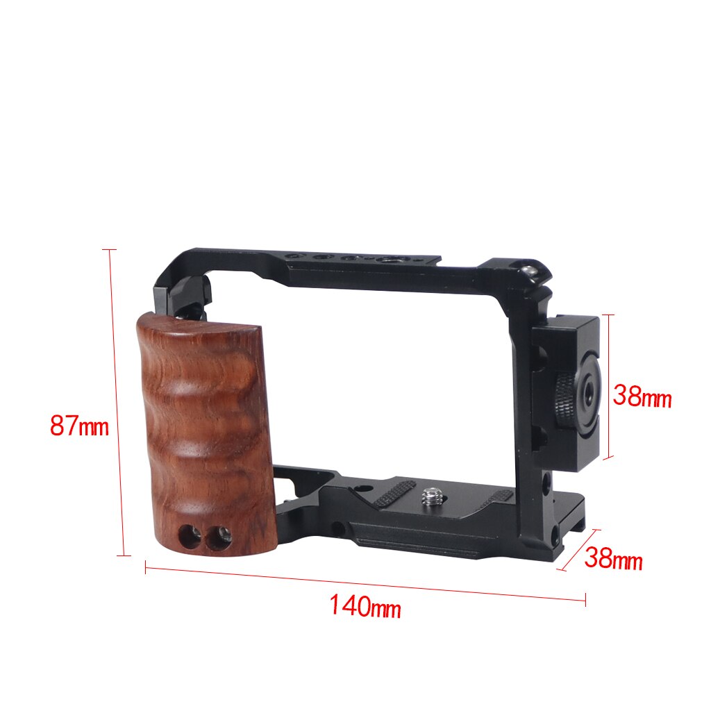 ZVE10 Camera Kooi Houten Handvat Met Top / Side Grip Ingebouwde Arca Quick Release Plaat Stabilizer Rig Kit voor Sony ZV-E10 Dslr: Cage w Cable Clip