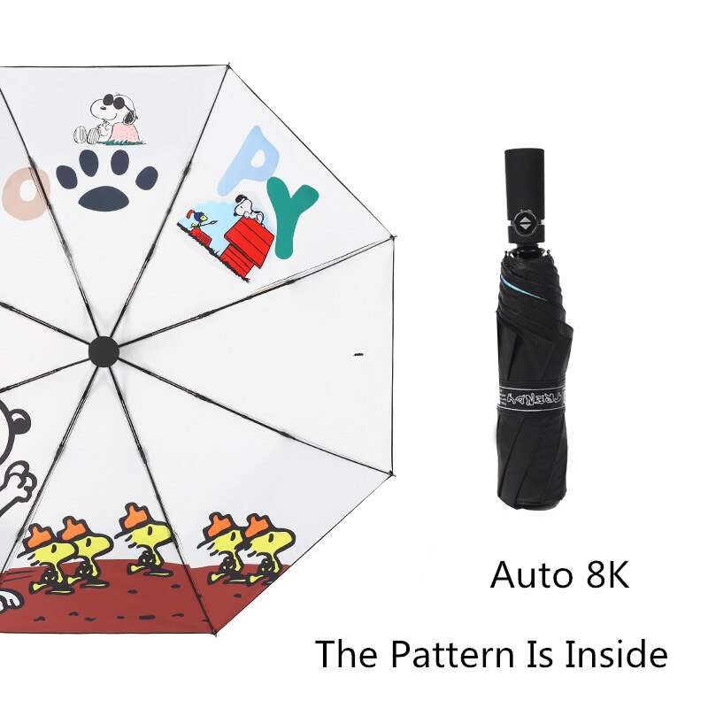 Hond Patroon Paraplu Pocket Paraplu Drie Vouwen Verse Party Honden Parasol Zonnige Regenachtige 4 Kleur Paraplu Vrouwen: Auto-B