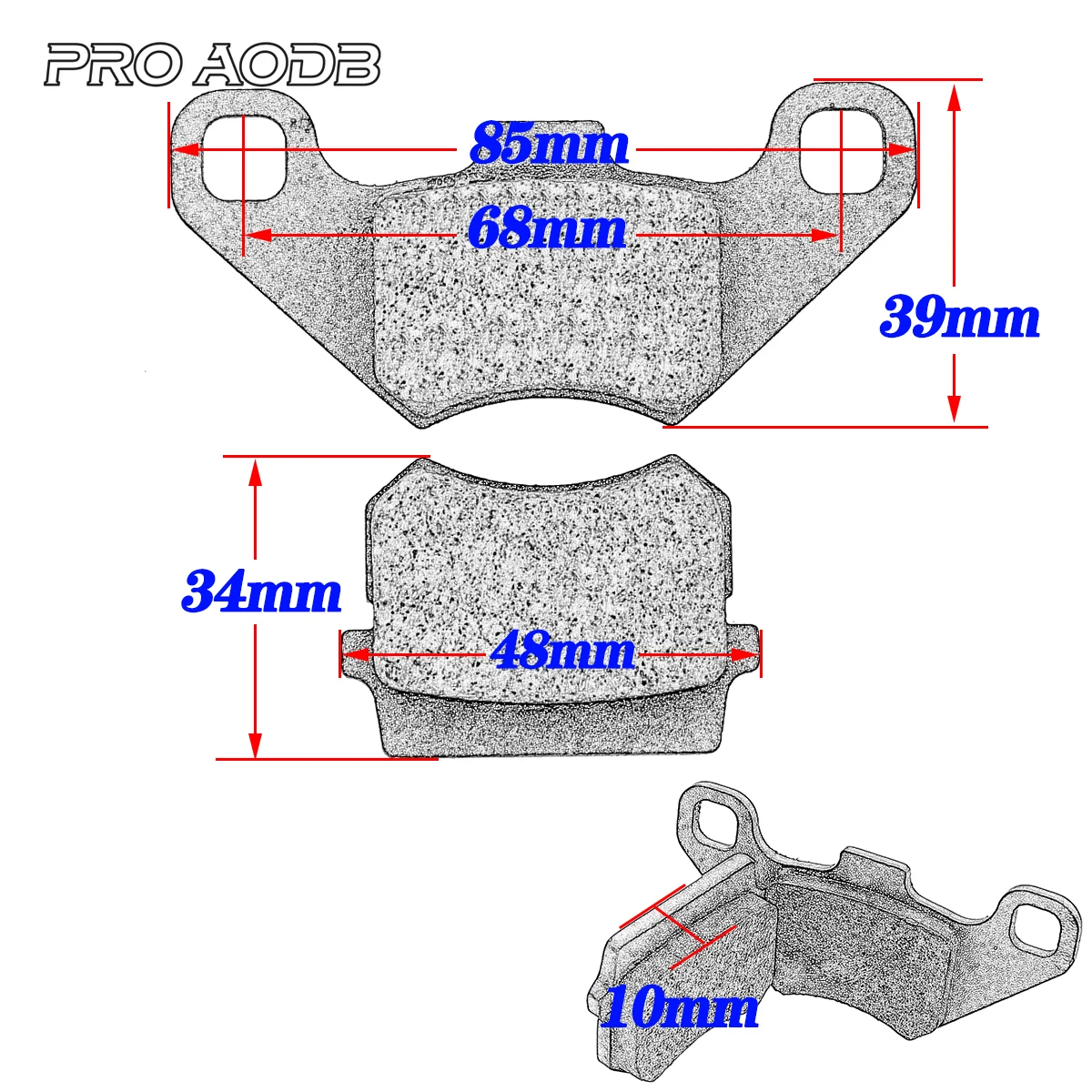 Scheibenbremsbeläge vorne und hinten für 50 cc, 70 cc, 110 cc, 125 cc, 150 cc, 200 cc, 250 cc, Universal--Moto-Cross, ATV, Quad, gehen-Kart, Schmutz Fahrrad, Rolle