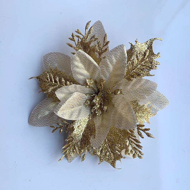 Kerstboom Decoratie Plastic Bloem Drie-layer driedimensionale Kunstmatige bloemen Voor Kerstboom Party Ornamenten: B5-14cm