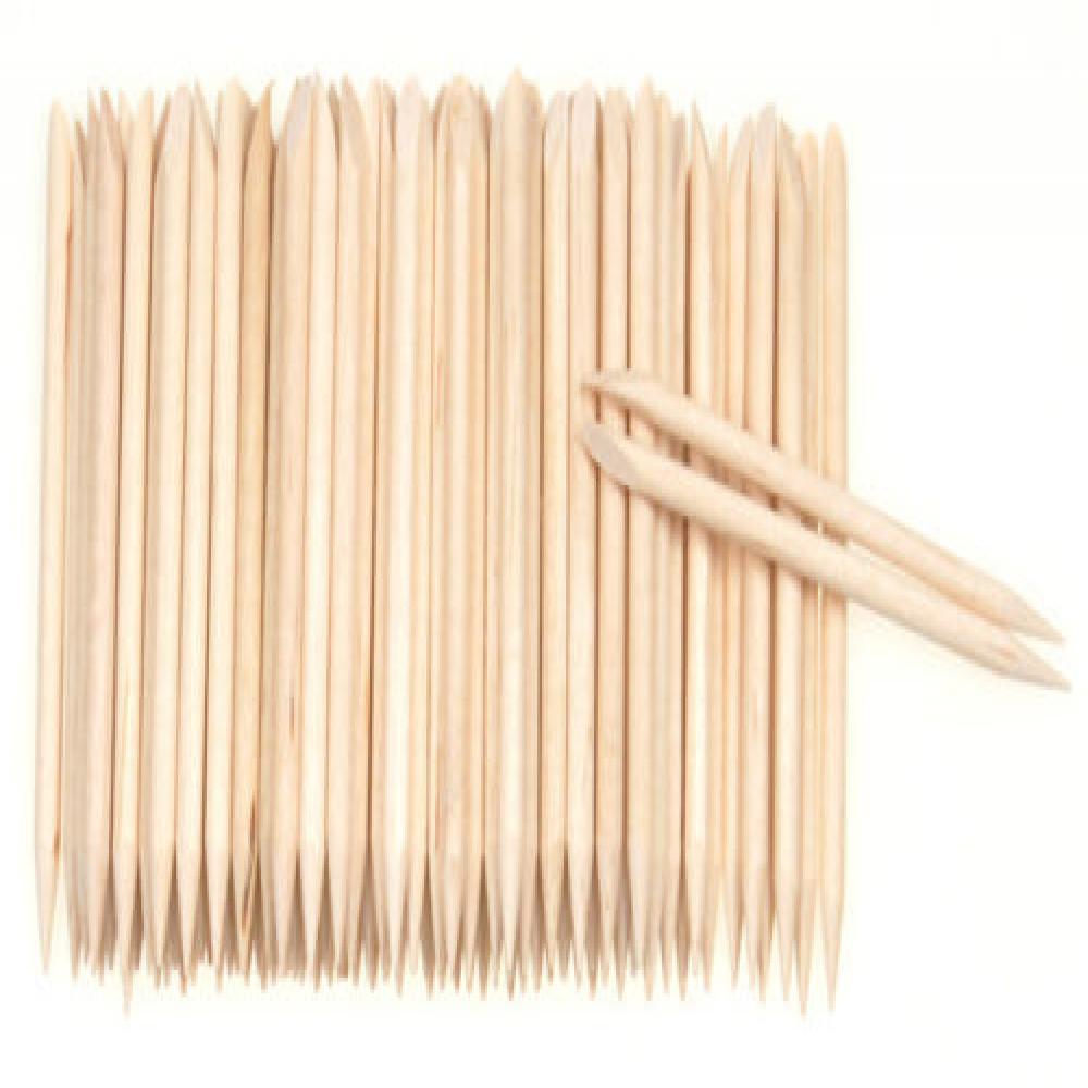 100 stk nail art orange træpinde pinde neglebånd pusher remover manicure pedicure pleje
