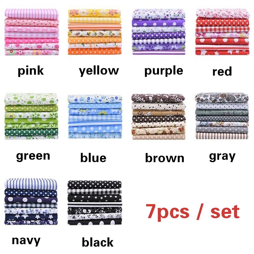 7pcs/Set Practical Fabric Cotton Sewing Quilting Fabrics Handcraft Patchwork Printed Cotton Cloth