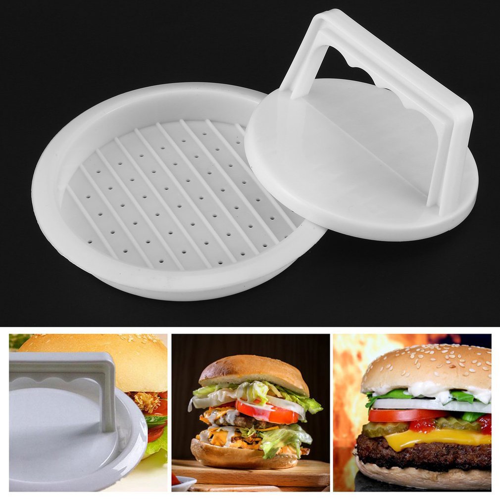 Hamburgare köttpressverktyg multifunktionellt kök matlagningsverktyg rund form matkvalitet pp diy kött burger maker mögel