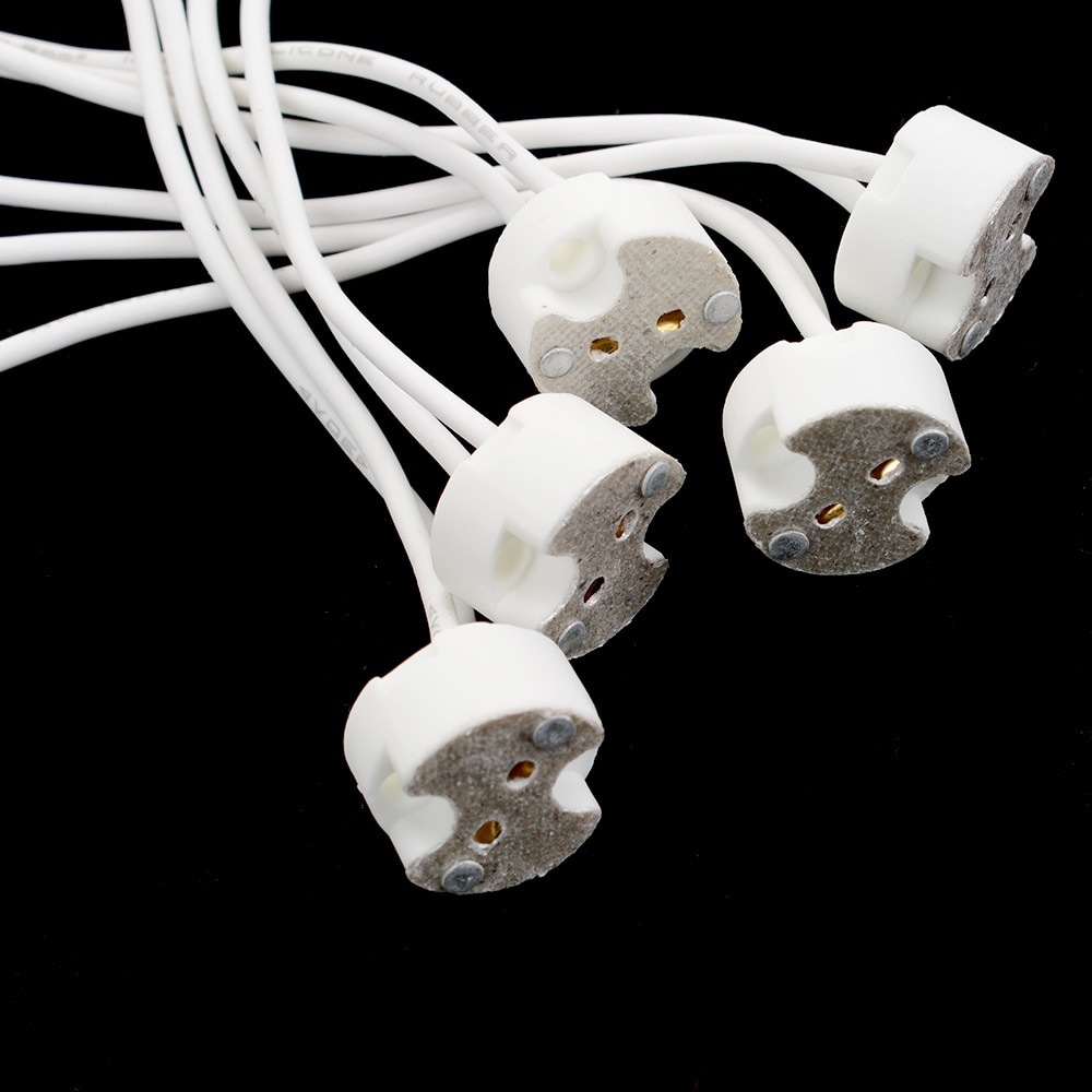 5/ 10 stk led pærer holder base fatning  mr11 mr16 gu5.3 g4 leder stik halogen