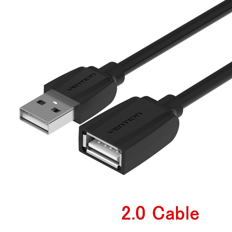 Vention USB 3.0 Cable Male to Female USB Extension Cable Super Speed USB 2.0 Extender Data Cable 0.5m 1m 1.5m 2m for Computer PC: USB2 0 Black / 1.5m