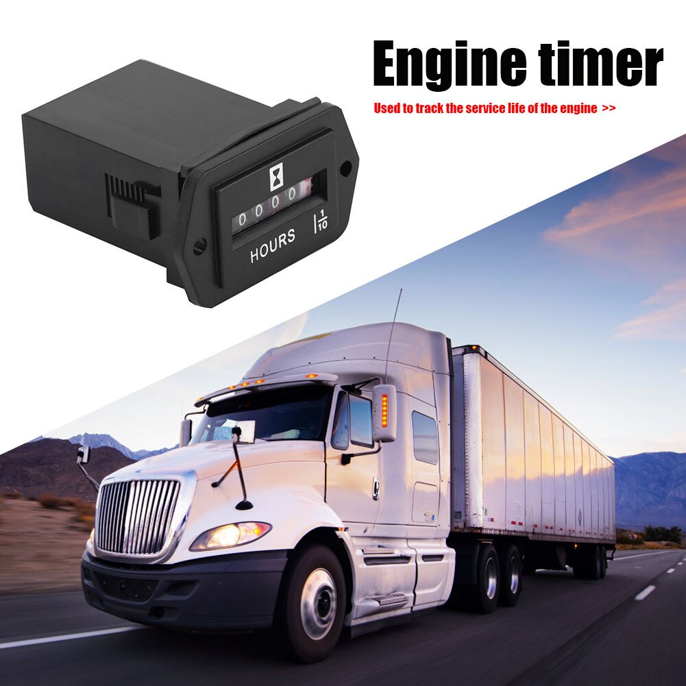 HM002 6-80V Sealed Mechanical Hour Meter Gauge Counter for Diesel Gasoline Engine Generator Motor Boat Motorcycle Tractor