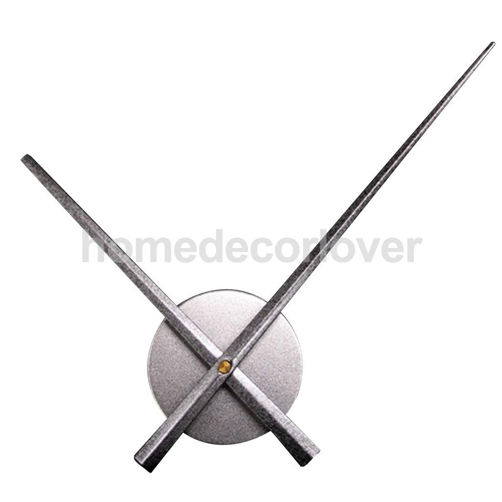 3D Clock Hands, DIY Large Clock Hands Needles Wall Clocks 3D Home Art Decor Quartz Clock Mechanism Accessories: Silver 