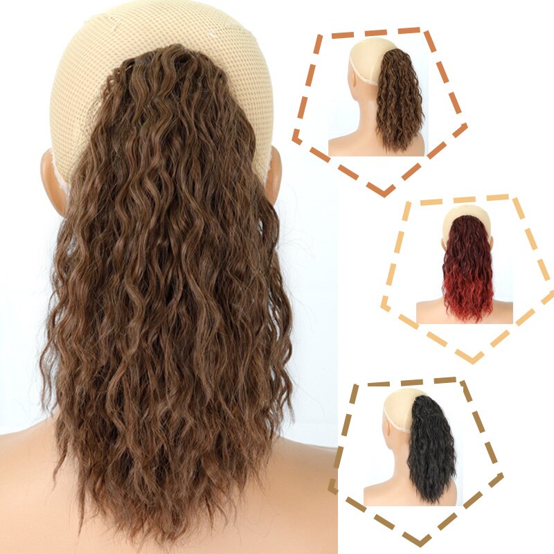 LISI-coletero con cordón africano para niña, pompón de pelo rizado y extensión de cabello sintético, coletero