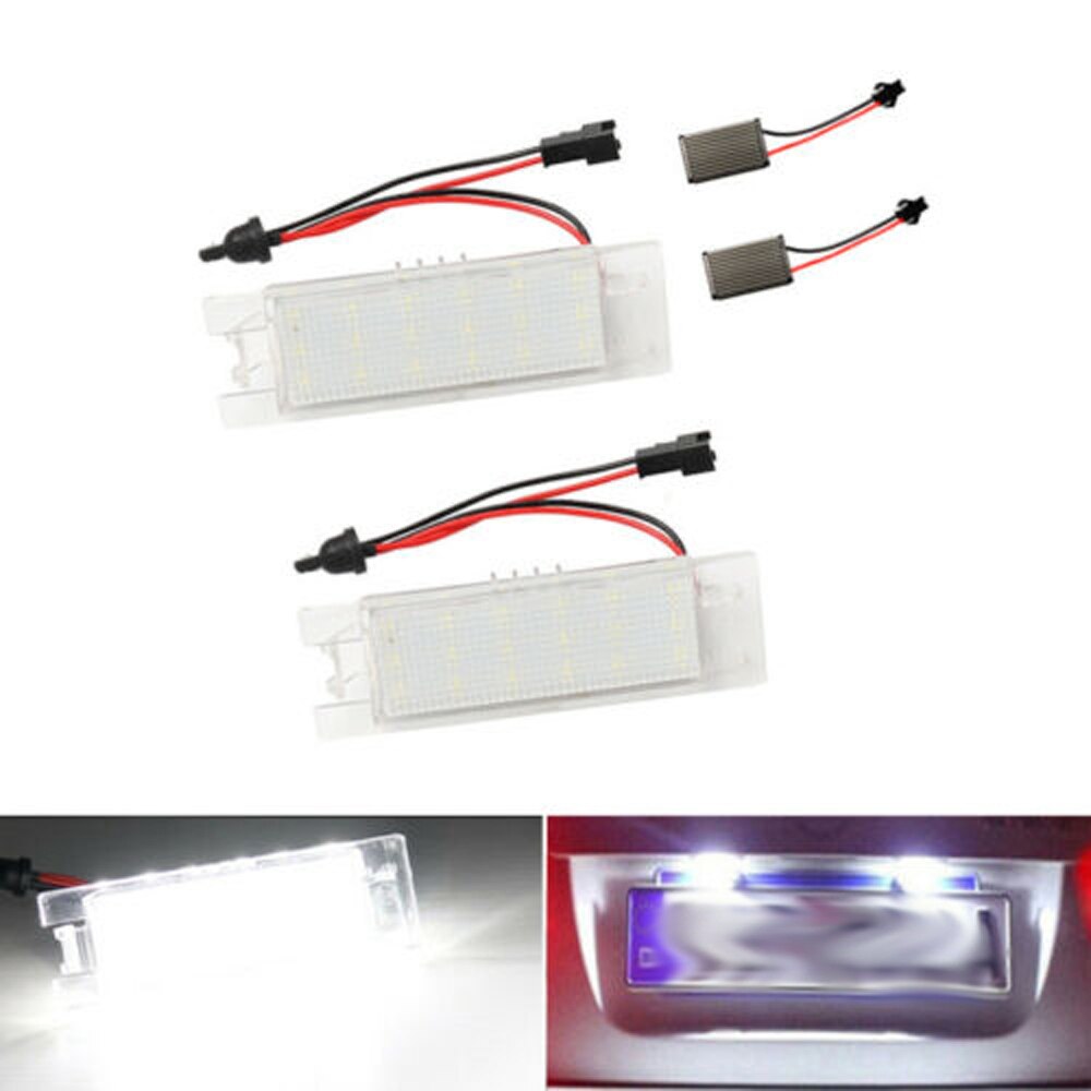 Asasytal LED Kentekenplaatverlichting, Foutloos Kentekenverlichting Achter, 18 SMD's LED 6000K Heldere Witte Lamp Compatibel met VW Golf MK4/5/6 Pas-sat CC Po-lo Eos enz, 2 Lampen