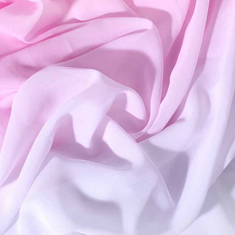 2 Tones chiffon Gauze Pink Purple Ombre Pink White Gradient Soft Dancing bridal fabric shading 150cm width, 1 Yard