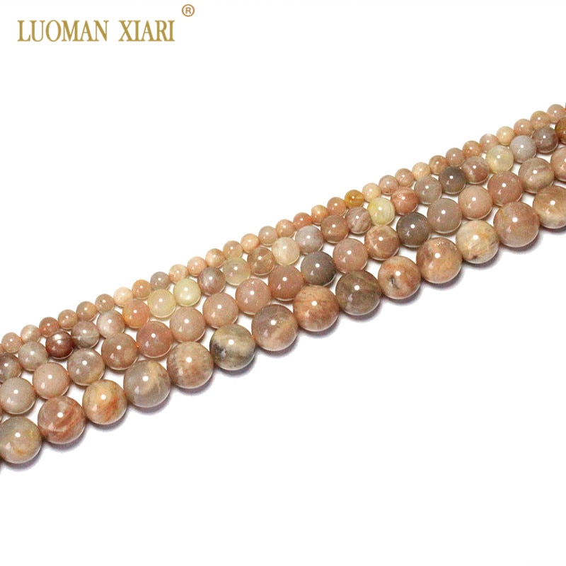 Fine AAA 100% Natural Sunstone Round Stone Beads For Jewelry Making DIY Bracelet Necklace 4/6/8/10 mm Strand 15''