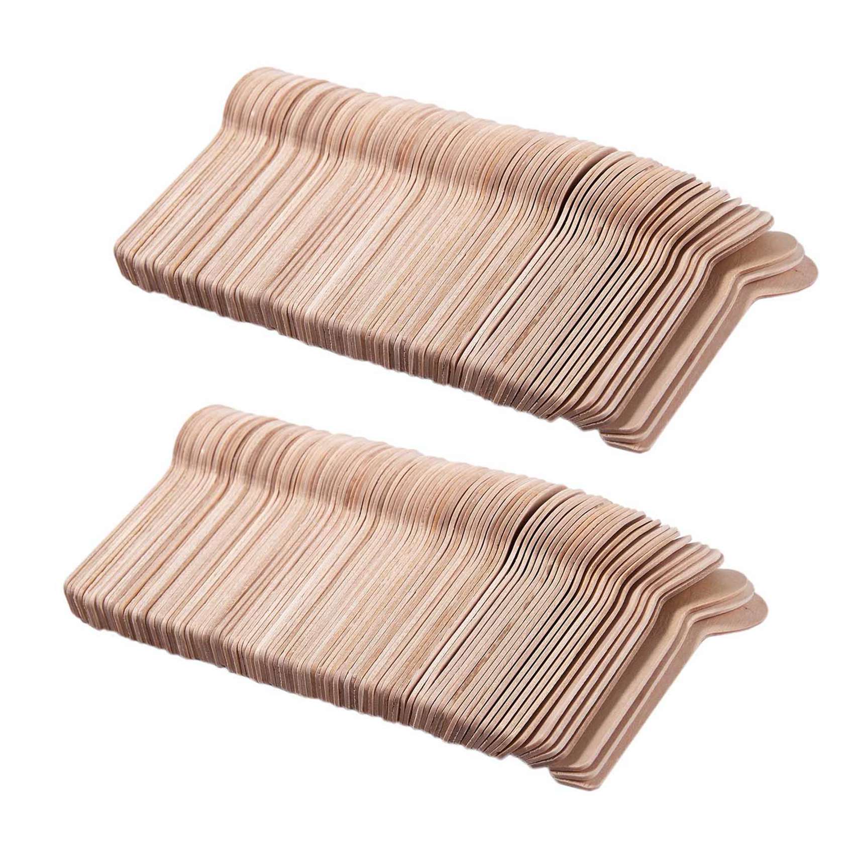 VELIF-200Pcs Disposable Wooden Spoon Mini Ice Cream Spoon Wood Western Dessert Scoop Wedding Party Tableware: Default Title