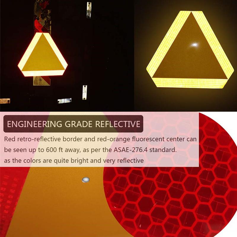 1Pc Slow Moving Car Sign Rear Reflector Board Warning Reflective Boards for Car