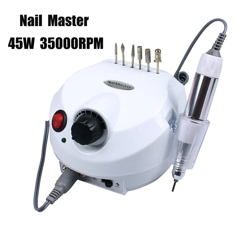 45W 35000Rpm Nail Boor Machine Voor Manicure Pedicure Met Polijsten Bits Electric Nail Boor Kit Salon Gebruik Nail art Apparatuur: DM202-White