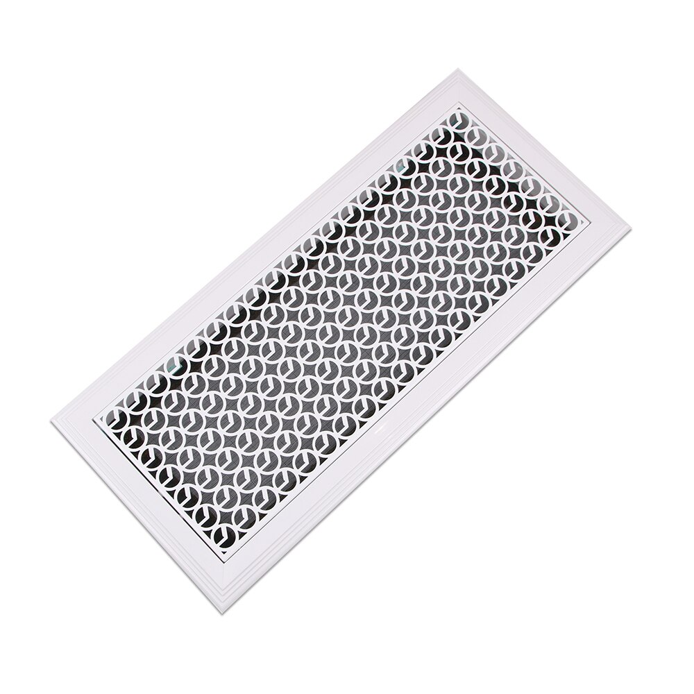 500mm x 200mm cercle-motif blanc rectangulaire en plastique cadre en acier décoratif retour Grille d'aération Style rétro registre d'air