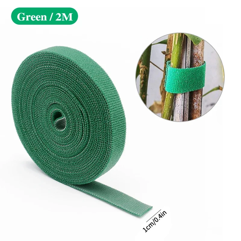 Cordel de jardín verde para plantas, lazos de nailon para plantas, gancho de jardín, lazo, envoltura de caña de bambú, soporte, accesorios de jardín, 2M: Beige
