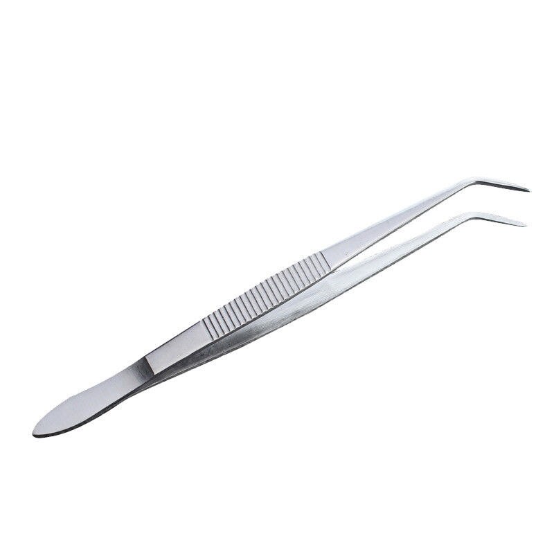 200mm Stainless Steel Tip Curved Pointed 20cm Lab Tweezers