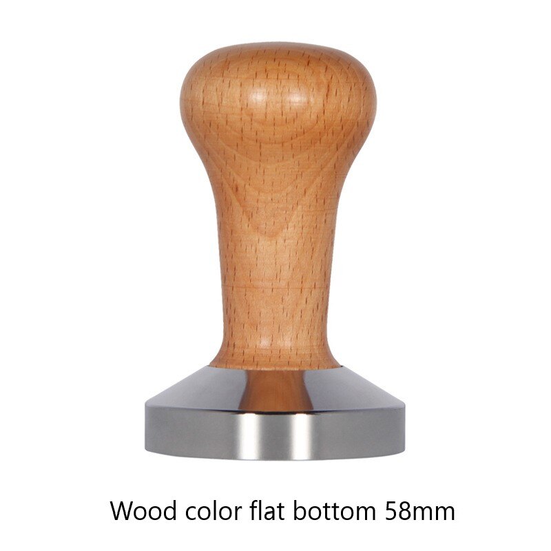 Stainless steel tamped coffee machine handmade wooden handle coffee dust hammer coffee coffee machine tool accessories: Light Grey