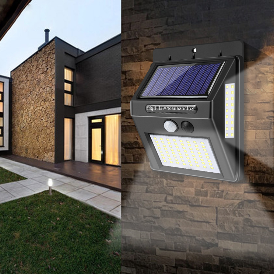 100 LED Solar Light Outdoor noodverlichting Aangedreven Zonlicht Waterdichte PIR Bewegingssensor Straat Licht voor Tuin Decoratie