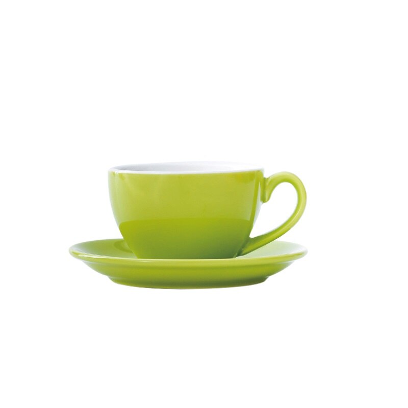 Chanshova modern enkelhet keramik 200ml porslin kaffekoppar och fat set tekopp set mugg dricksredskap  h046: Äppelgrön