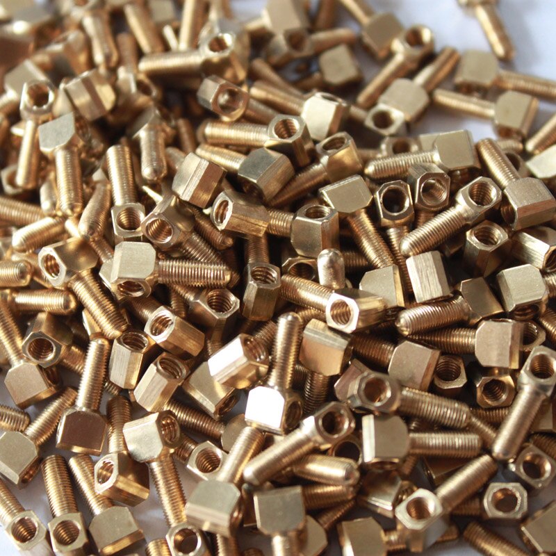 BOWORK 50 Pcs Cello Bow Eyelets Brass Standard Thread Normal Shank Cello Bow Replacement DIY Bow Parts