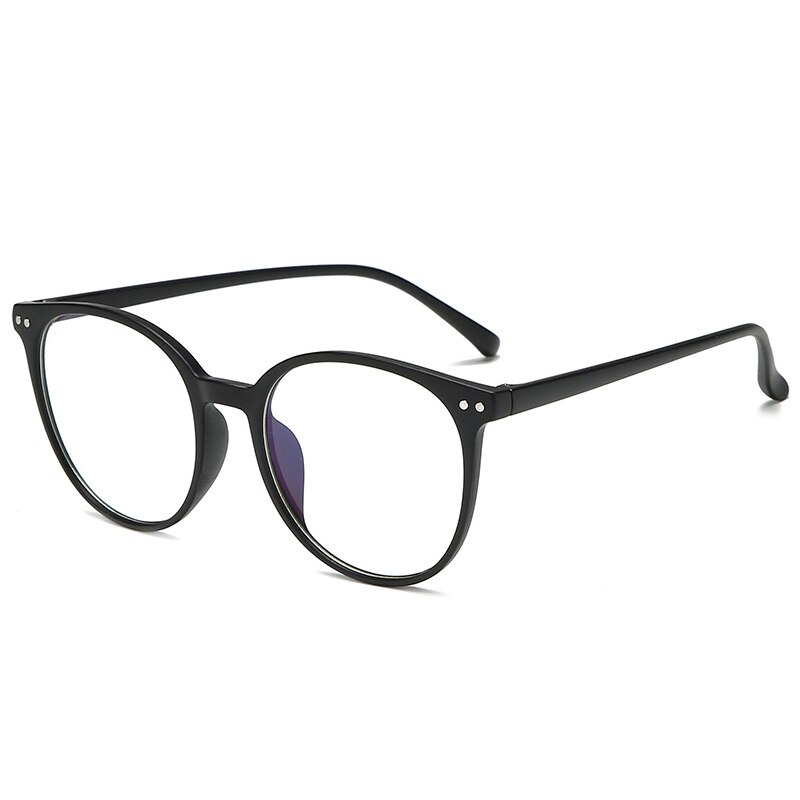 tendencias Oficina Anti Blue Light gafas de ordenador de gran tamaño Retro mujeres azul bloqueo Gaming gran tamaño montura de gafas para hombre: Matte Black