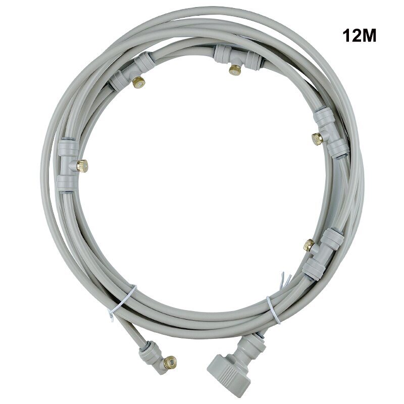 6/9/12/15/18m Outdoor Cooling Patio Misting System Fan Cooler Water Mist Gardenhouse Spray Fog Misting System: Grey 12m