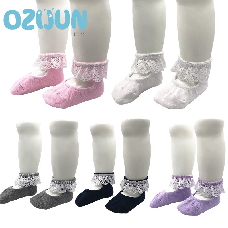 one pairs girls baby kids frilly lace cotton socks ruffled soft trim ankle anklet cute toddler lovely footwear lace ballet socks