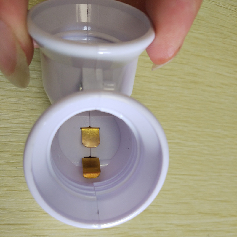 2 in 1 Lamp Holder Bulb Holder Dual Double 2X E27 Socket Base Extend Splitter Plug Halogen Light Lamp Copper Contact Adapter