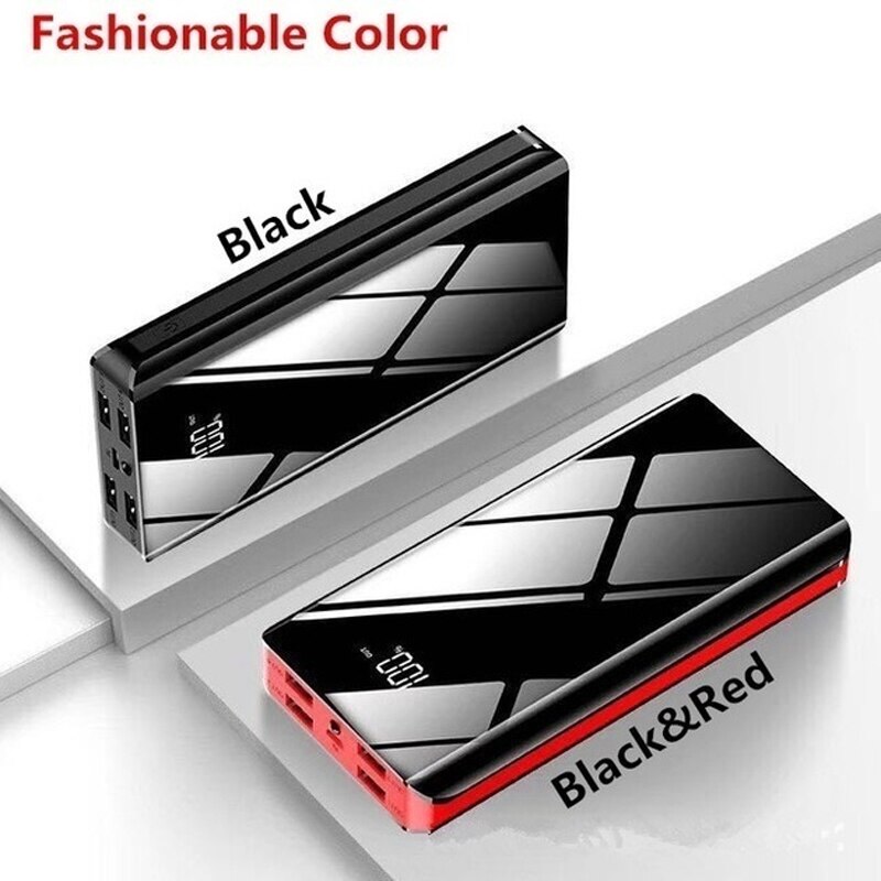 Grande capacità 30000mAh PoverBank caricatore rapido portatile da 4 USB caricatore da viaggio per esterno a specchio a schermo intero per tutti i telefoni