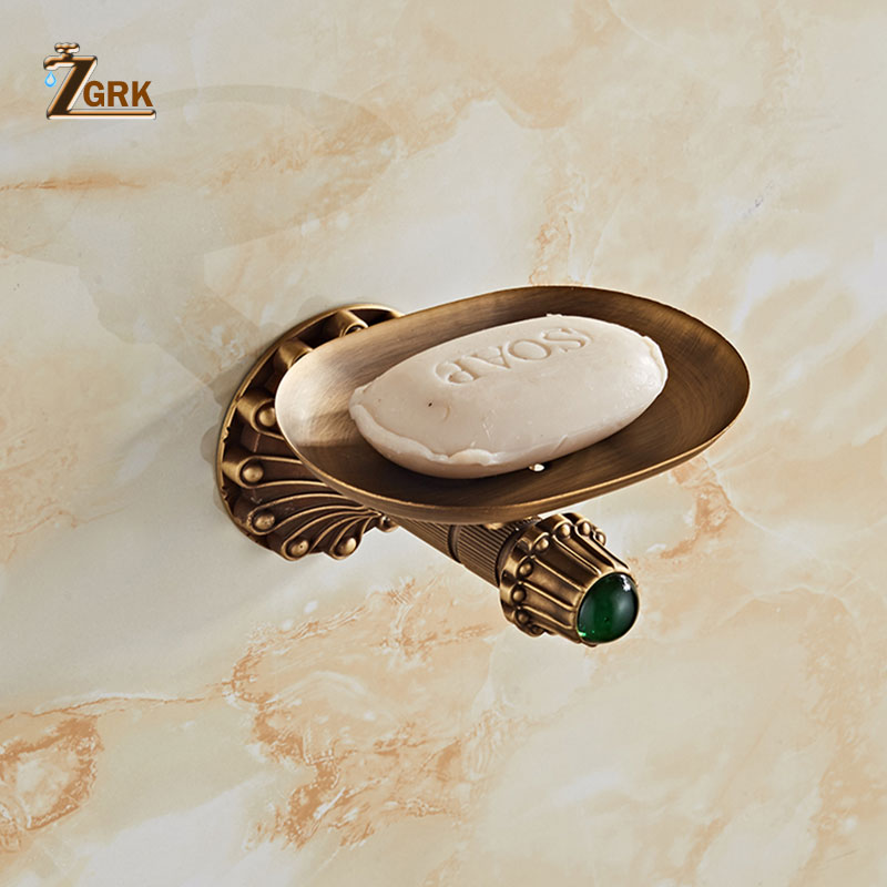 ZGRK Superior Brass Soap Dish Bathroom Accessories Wall Mounted Soap Box Brass Anodizing Surface Soap Holder