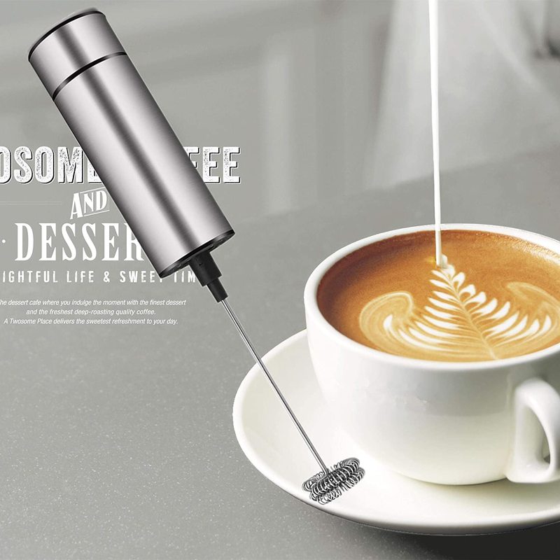 Mælkeskummer håndholdt batteridrevet kaffeskummer mælkeskummende latte cappuccino skummer frappe mixer til drikke chokolade