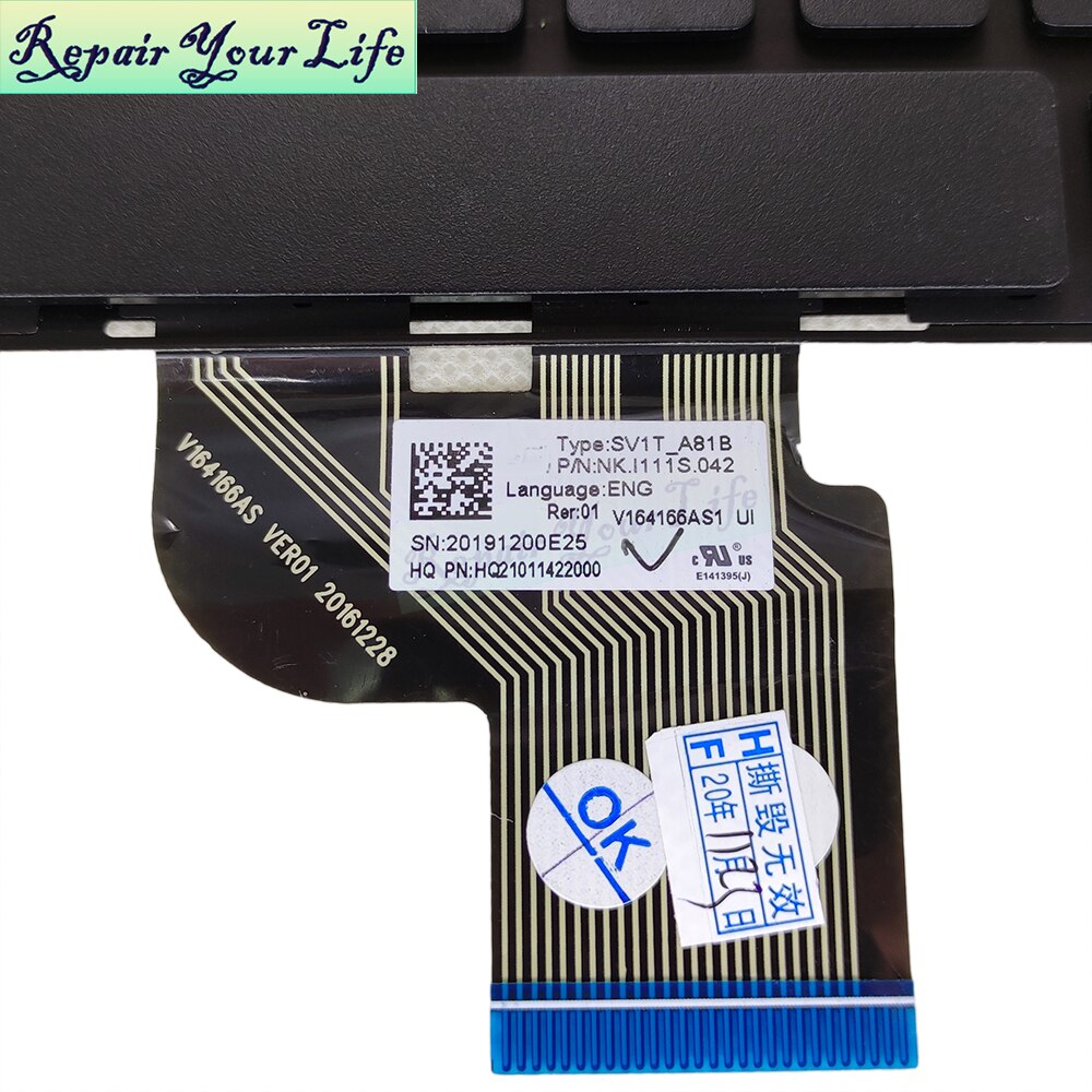 Substituição teclados para acer aspire spin1 n17h2 sp111 32 SP111-32N p98g eua inglês alemão teclado preto SV1T-A81B v164166as1