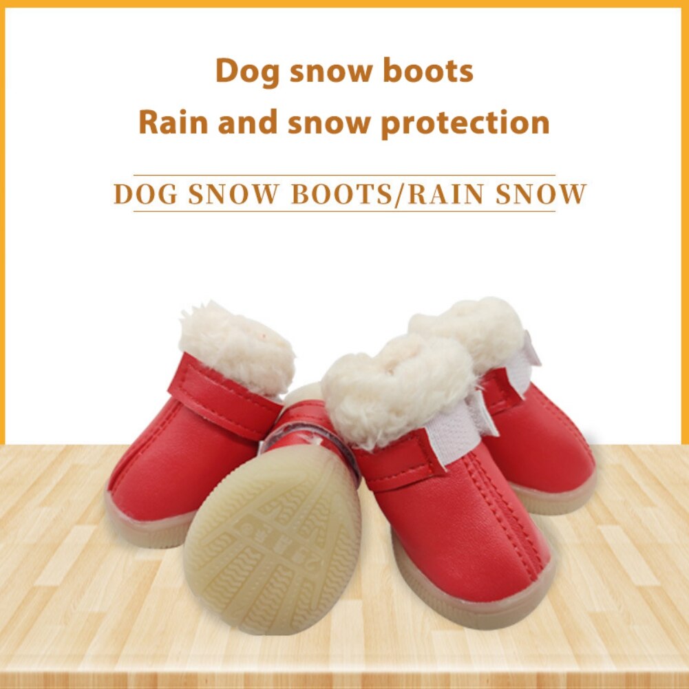 Winter Haustier Hund Schuhe Warme Leder Hund Schnee Stiefel Wasserdichte Chihuahua Mops Schuhe Für Kleine Hunde Katzen Haustier Liefert