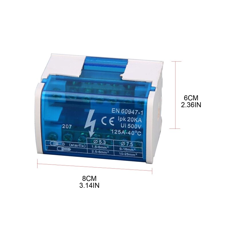 Din Rail Terminal Block Power Home Plastic Distribution Box Universal Electric Wire Junction Box Wire Connectors