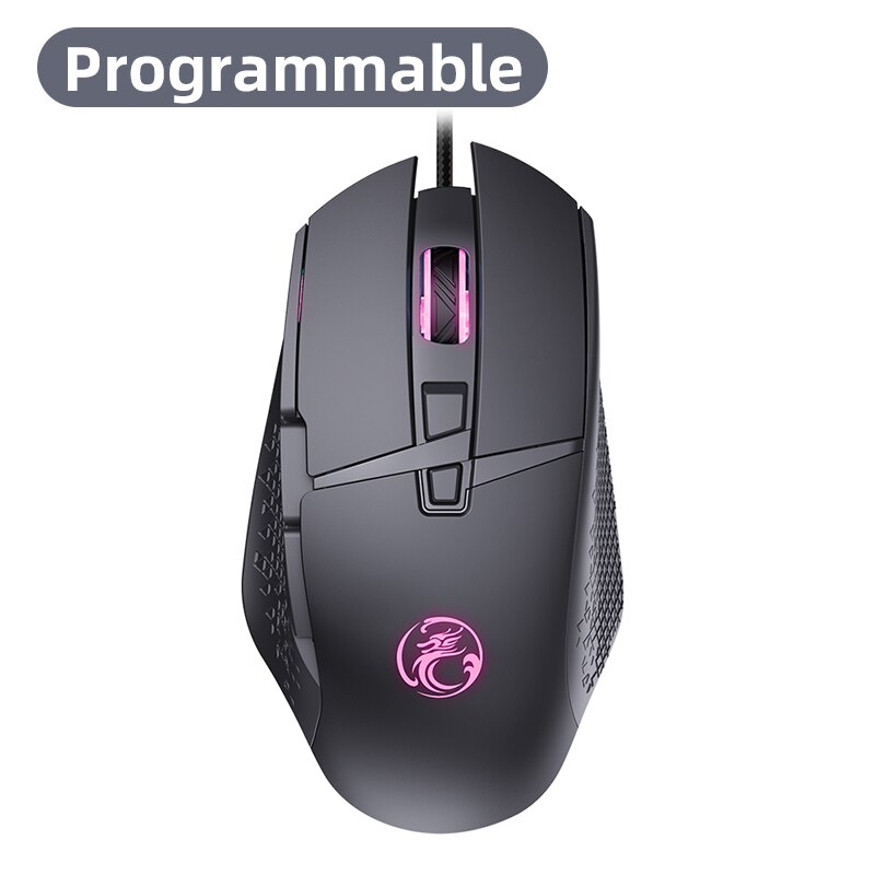 Przewodowa mysz do gier Gamer Mause komputer ergonomiczna cicha mysz USB z kablem RGB podświetlenie LED 7200 myszy DPI do laptopa PC: T91 Programmable