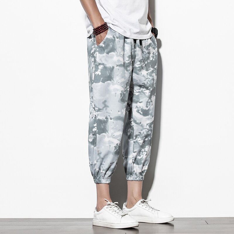 Streetwear sommar casual haremsbyxor män joggingbyxor män fitnessbyxor herr ankel-legth harajuku tryckta byxor