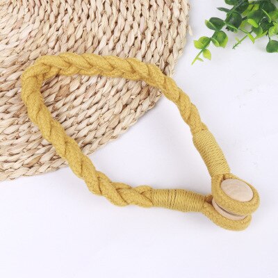 Magnetische gordijnhouderclip, touwriem, tiebacks met gesp, gordijnaccessoires, 1 st: YELLOW