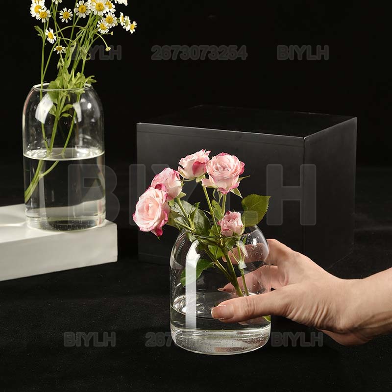Vase à fleurs en verre pour plantes hydroponiques créatives, bouteille moderne et Simple, pour centres de table, bureau, maison, salle à manger, mariage, mariage moderne