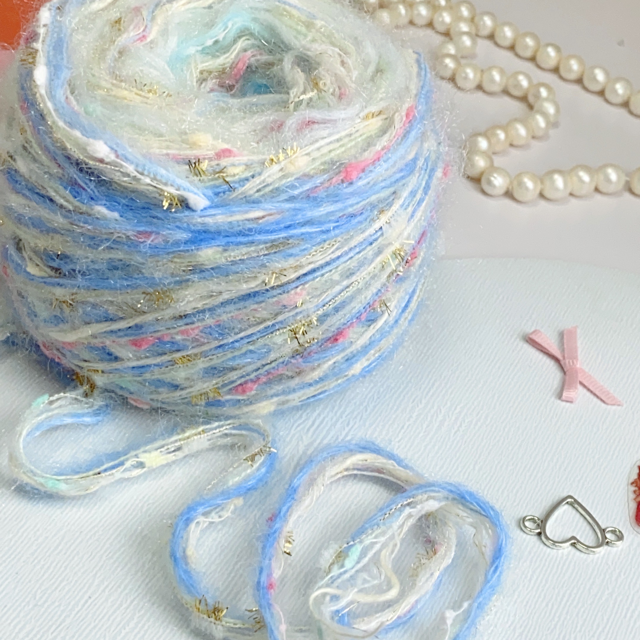 80g Hand Mixed Yarn for Knitting Fancy Knit Yarn Hand Crochet Thread Yarn Mix Crochet Line Handmade Bag Sweater: Gold
