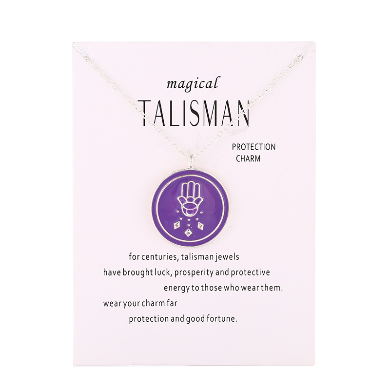 Aangekomen Magische Talisman Serie Glazuur Druppels Bergamot Boeddha Hanger Bescherming Charme Ketting Sieraden: HAVECARD SILVEPRUPLE
