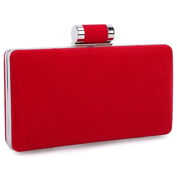 Fggs Vrouwen Formele Avond Zakken Fluwelen Bruiloft Prom Party Clutch Portemonnees: Rood