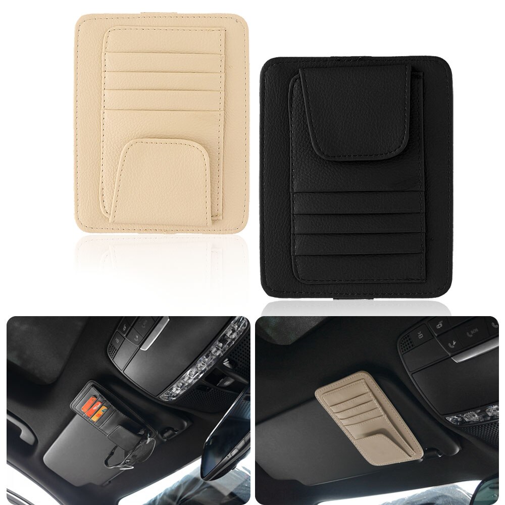 IKSNAIL wielofunkcyjny samochodowy organizer na dokumenty karty na osłonę przeciwsłoneczną uchwyt Oksford tkaniny samochodowe organizuj pudełko etui na karty okulary przeciwsłoneczne klip wyposażenie wnętrza samochodu