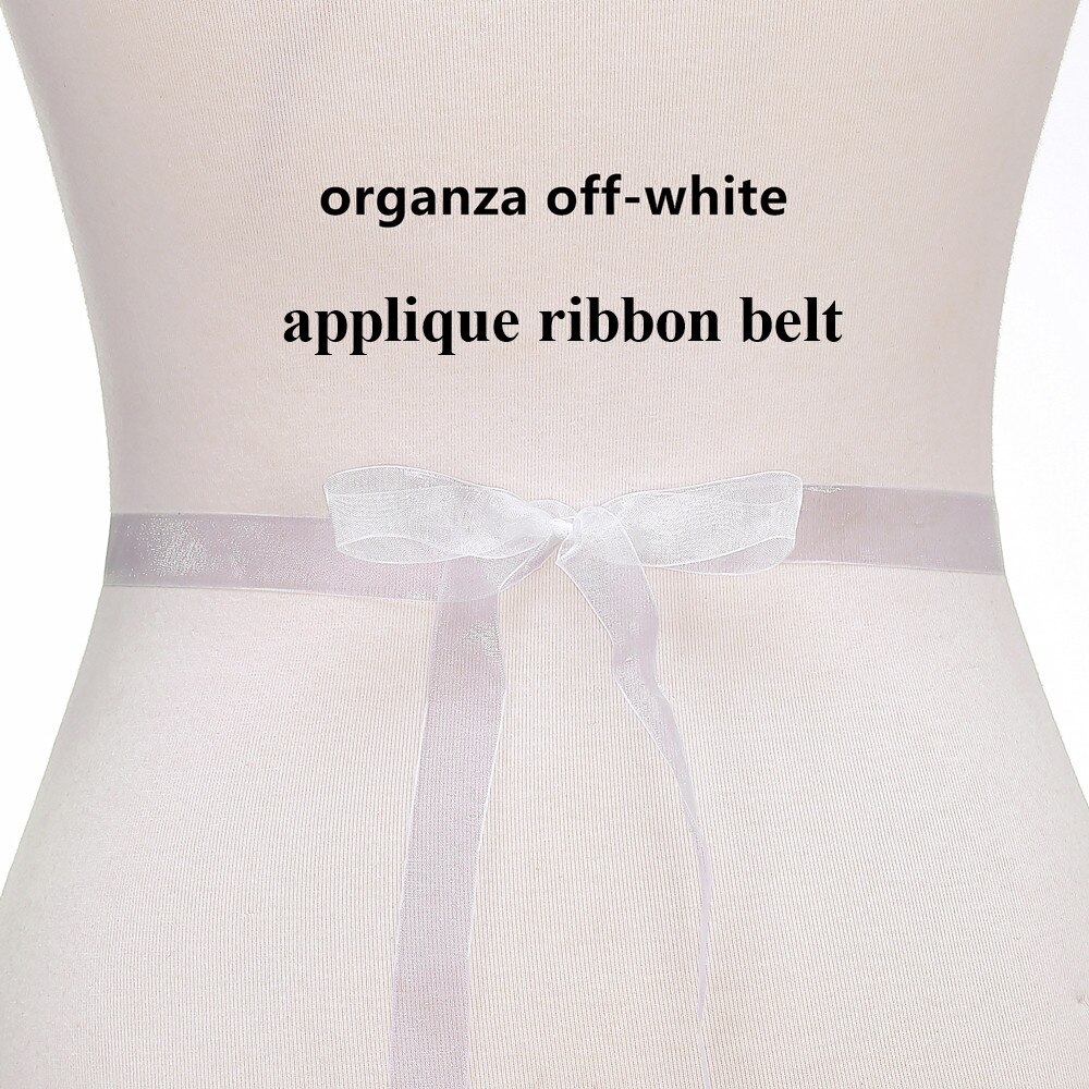 (1Pc) Strass Bruids Riem Bruiloft Met Kristal Diamant Trouwjurk Accessoires Riem Sash Voor Trouwjurk Wdd: organza off white