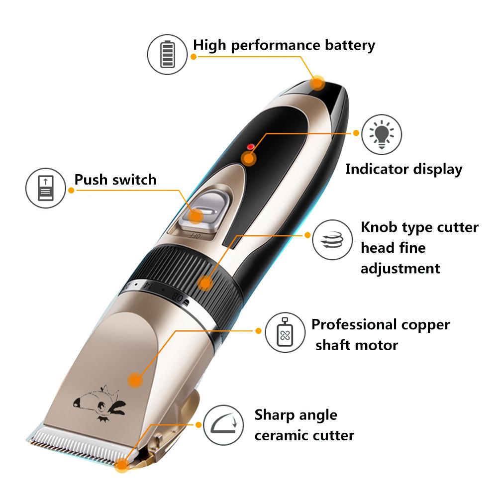 Elektrische tondeuse voor huisdieren, katten, honden, dieren, oplaadbare tondeuse, poottrimmer, tondeuse