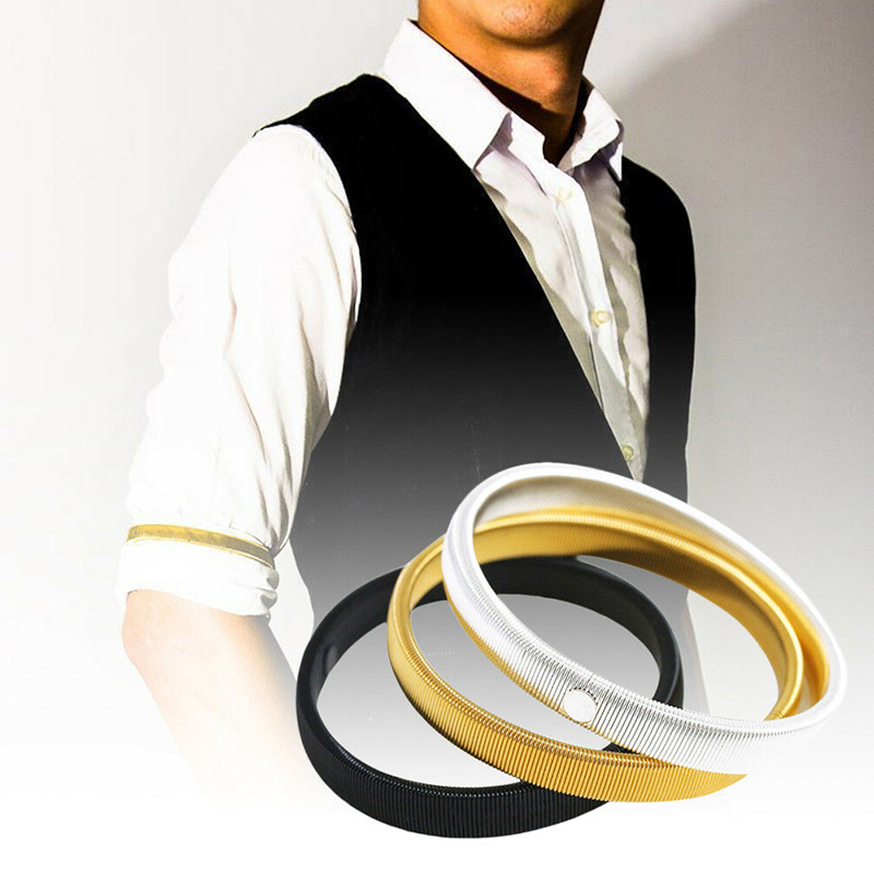 1 par elastisk elastisk metal skjorte ærme arm manchet holder strømpebånd armbånd herre skjorte justerbar armbånd tilbehør